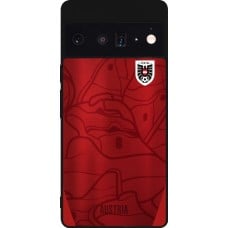 Coque Google Pixel 6 Pro - Silicone rigide noir Maillot de football Autriche personnalisable