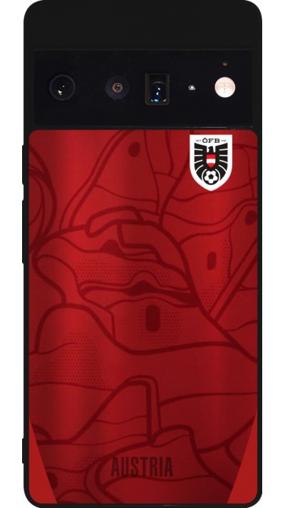 Coque Google Pixel 6 Pro - Silicone rigide noir Maillot de football Autriche personnalisable