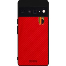 Coque Google Pixel 6 Pro - Silicone rigide noir Maillot de football Belgique 2022 personnalisable