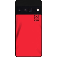 Coque Google Pixel 6 Pro - Silicone rigide noir Maillot de football Corée du Sud 2022 personnalisable