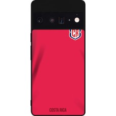 Coque Google Pixel 6 Pro - Silicone rigide noir Maillot de football Costa Rica 2022 personnalisable