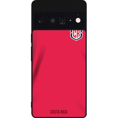 Coque Google Pixel 6 Pro - Silicone rigide noir Maillot de football Costa Rica 2022 personnalisable