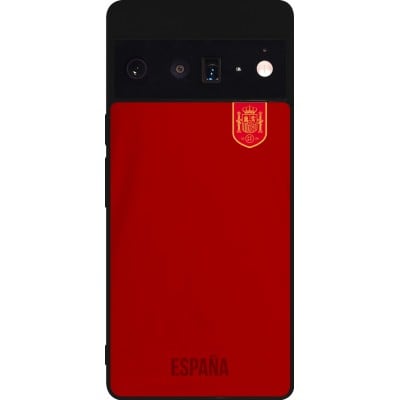 Coque Google Pixel 6 Pro - Silicone rigide noir Maillot de football Espagne 2022 personnalisable