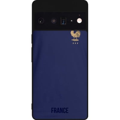 Coque Google Pixel 6 Pro - Silicone rigide noir Maillot de football France 2022 personnalisable