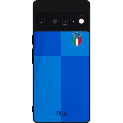 Coque Google Pixel 6 Pro - Silicone rigide noir Maillot de football Italie 2022 personnalisable