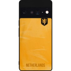 Coque Google Pixel 6 Pro - Silicone rigide noir Maillot de football Pays-Bas 2022 personnalisable