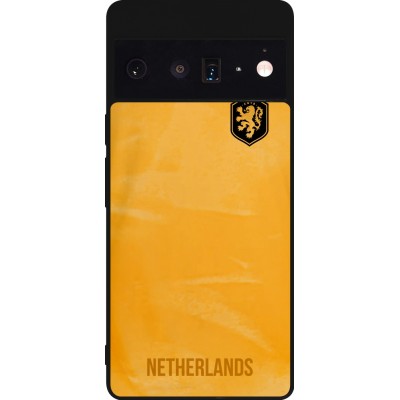 Coque Google Pixel 6 Pro - Silicone rigide noir Maillot de football Pays-Bas 2022 personnalisable