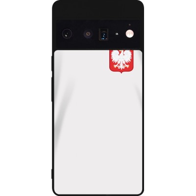 Coque Google Pixel 6 Pro - Silicone rigide noir Maillot de football Pologne 2022 personnalisable