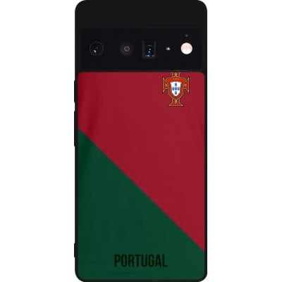 Coque Google Pixel 6 Pro - Silicone rigide noir Maillot de football Portugal 2022