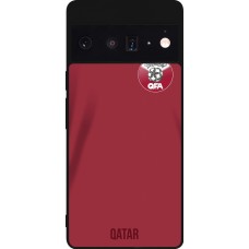 Coque Google Pixel 6 Pro - Silicone rigide noir Maillot de football Qatar 2022 personnalisable