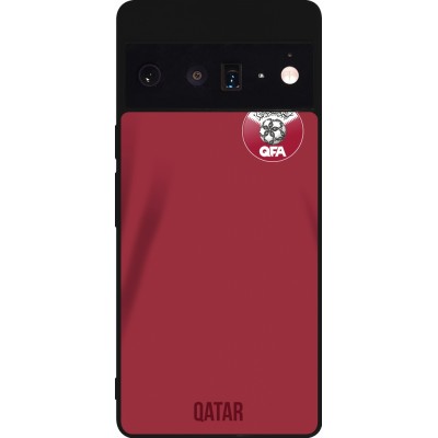 Coque Google Pixel 6 Pro - Silicone rigide noir Maillot de football Qatar 2022 personnalisable