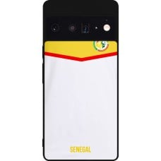 Coque Google Pixel 6 Pro - Silicone rigide noir Maillot de football Senegal 2022 personnalisable