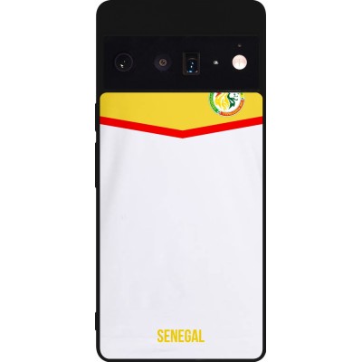 Coque Google Pixel 6 Pro - Silicone rigide noir Maillot de football Senegal 2022 personnalisable