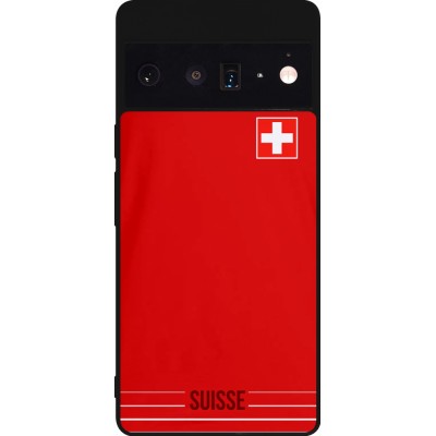 Coque Google Pixel 6 Pro - Silicone rigide noir Football shirt Switzerland 2022