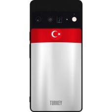Coque Google Pixel 6 Pro - Silicone rigide noir Maillot de football Turquie personnalisable