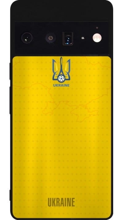 Coque Google Pixel 6 Pro - Silicone rigide noir Maillot de football Ukraine