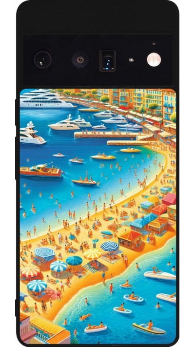 Coque Google Pixel 6 Pro - Silicone rigide noir French Riviera People