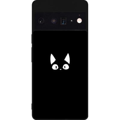 Coque Google Pixel 6 Pro - Silicone rigide noir Funny cat on black