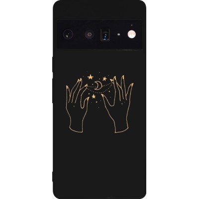 Coque Google Pixel 6 Pro - Silicone rigide noir Grey magic hands