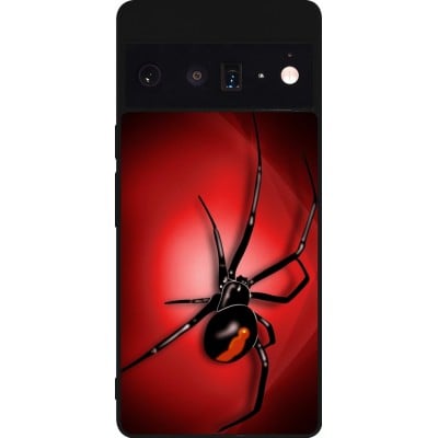 Coque Google Pixel 6 Pro - Silicone rigide noir Halloween 2023 spider black widow