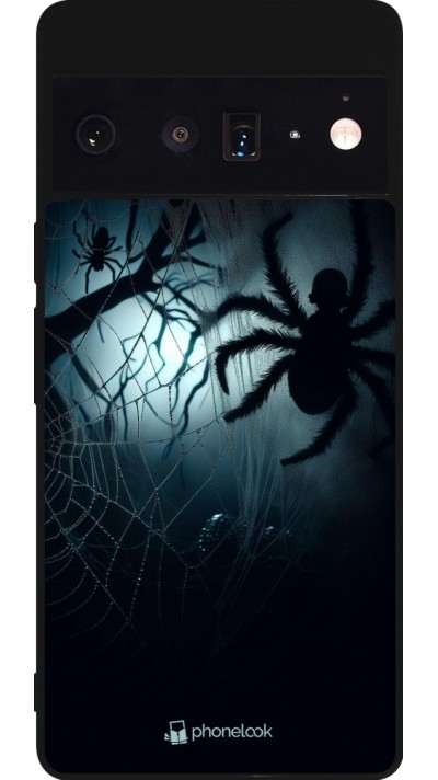 Coque Google Pixel 6 Pro - Silicone rigide noir Halloween 2024 Dark Spider