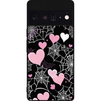 Coque Google Pixel 6 Pro - Silicone rigide noir Halloween 2024 girly