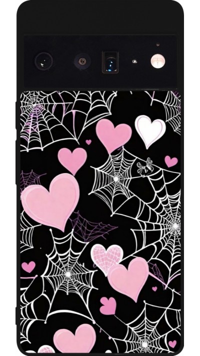 Coque Google Pixel 6 Pro - Silicone rigide noir Halloween 2024 girly