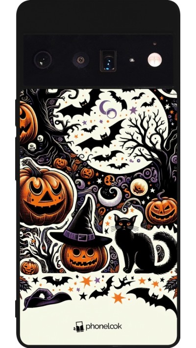 Coque Google Pixel 6 Pro - Silicone rigide noir Halloween 2024 Haunt