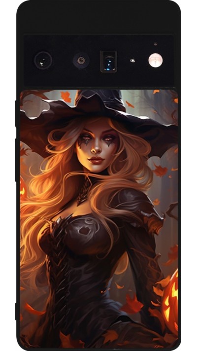 Coque Google Pixel 6 Pro - Silicone rigide noir Halloween 2024 sexy witch