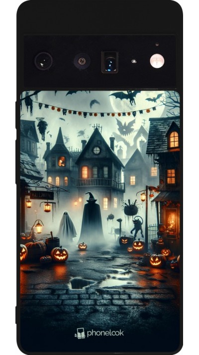 Coque Google Pixel 6 Pro - Silicone rigide noir Halloween Spookville