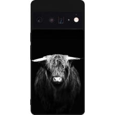 Coque Google Pixel 6 Pro - Silicone rigide noir Highland calf black