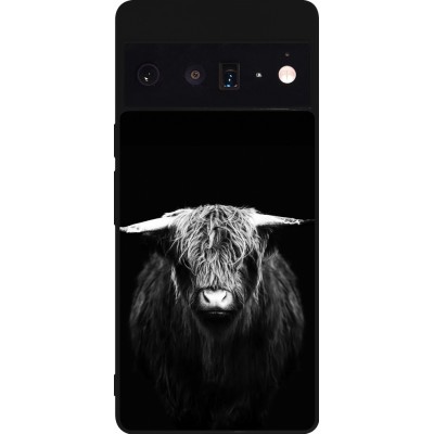 Coque Google Pixel 6 Pro - Silicone rigide noir Highland calf black