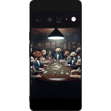 Coque Google Pixel 6 Pro - Silicone rigide noir Les pokerdogs