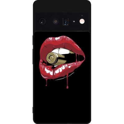 Coque Google Pixel 6 Pro - Silicone rigide noir Lips bullet