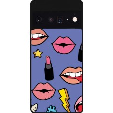 Coque Google Pixel 6 Pro - Silicone rigide noir Lips and lipgloss