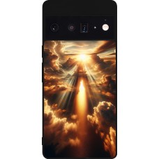 Coque Google Pixel 6 Pro - Silicone rigide noir Lueur Céleste Zenith