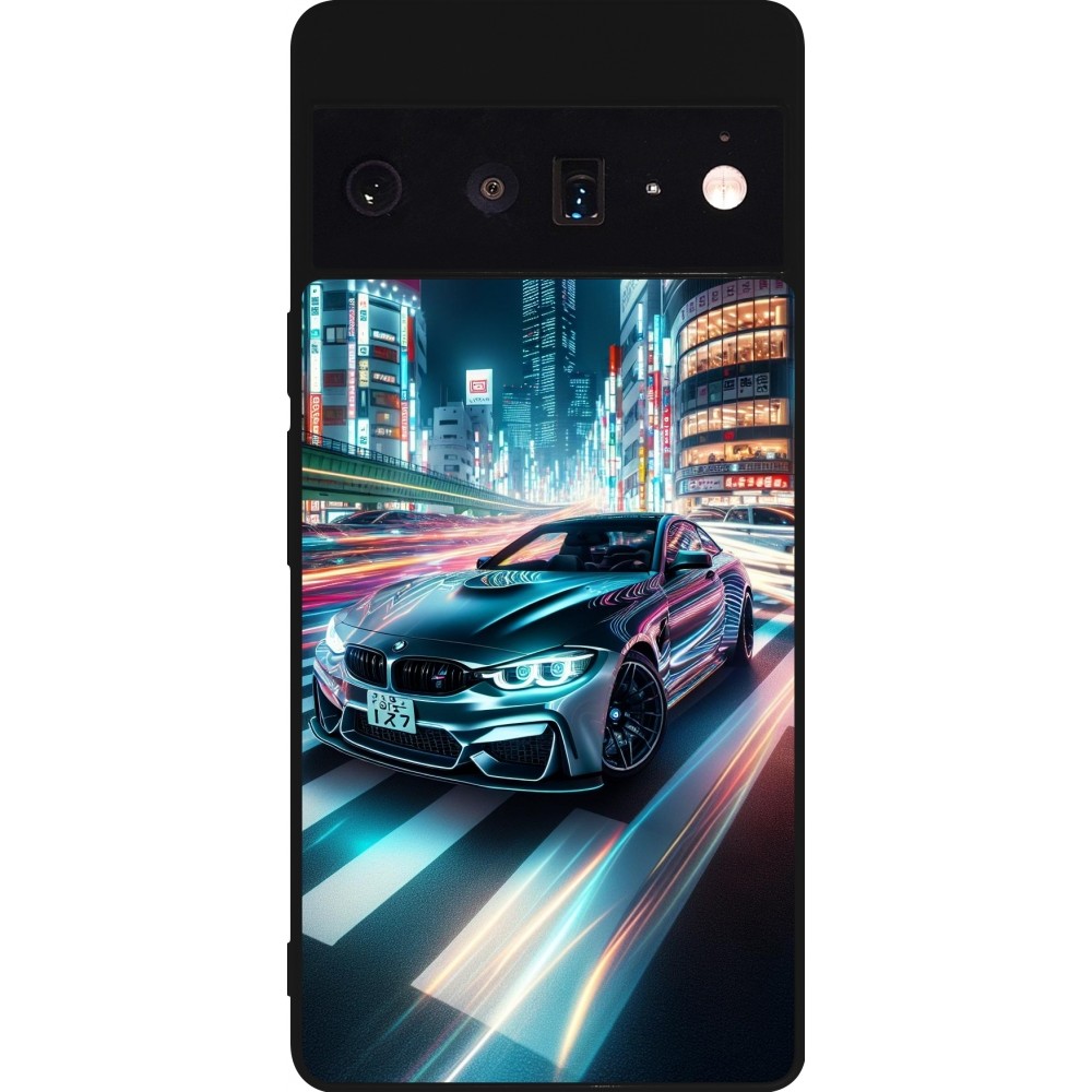 Coque Google Pixel 6 Pro - Silicone rigide noir BMW M4 Tokyo Night