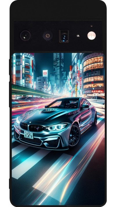 Coque Google Pixel 6 Pro - Silicone rigide noir BMW M4 Tokyo Night