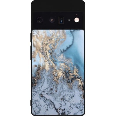 Coque Google Pixel 6 Pro - Silicone rigide noir Marble 04