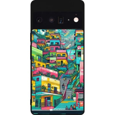 Coque Google Pixel 6 Pro - Silicone rigide noir Medellin Comuna 13 Art