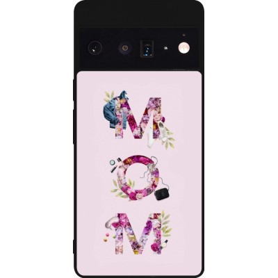 Coque Google Pixel 6 Pro - Silicone rigide noir Mom 2024 girly mom