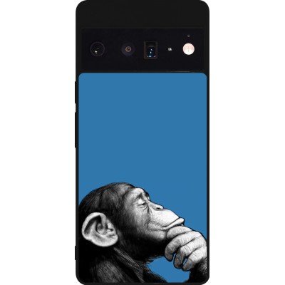 Coque Google Pixel 6 Pro - Silicone rigide noir Monkey Pop Art