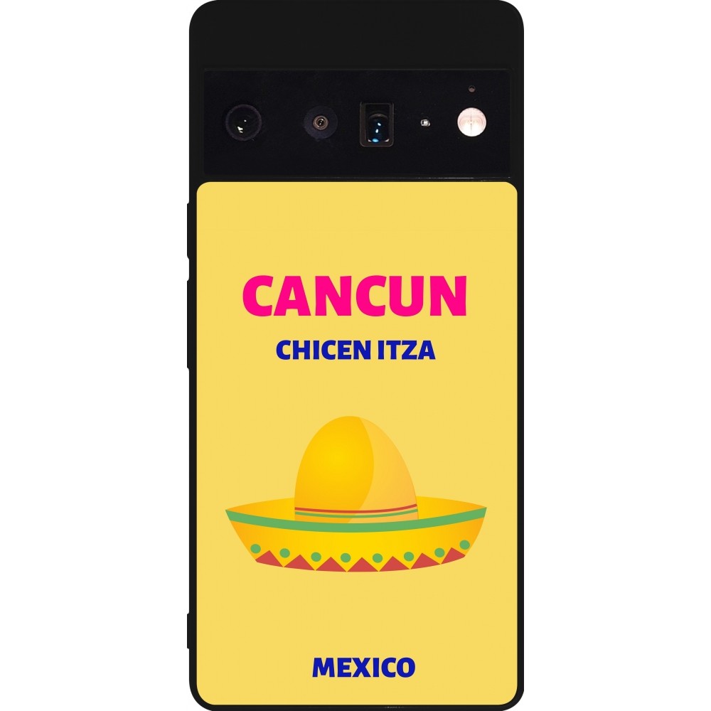 Coque Google Pixel 6 Pro - Silicone rigide noir Pop Summer Destination Cancun