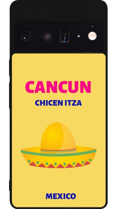 Coque Google Pixel 6 Pro - Silicone rigide noir Pop Summer Destination Cancun