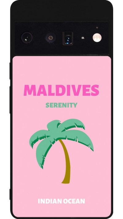 Coque Google Pixel 6 Pro - Silicone rigide noir Pop Summer Destination Maldives