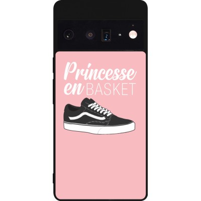 Coque Google Pixel 6 Pro - Silicone rigide noir princesse en basket