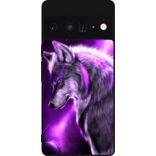 Coque Google Pixel 6 Pro - Silicone rigide noir Purple Sky Wolf