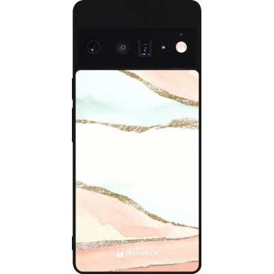 Coque Google Pixel 6 Pro - Silicone rigide noir Shimmering Orange