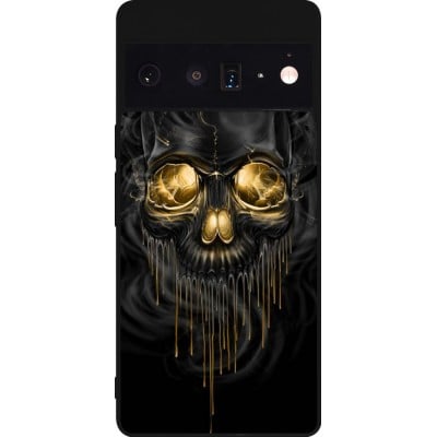 Coque Google Pixel 6 Pro - Silicone rigide noir Skull 02