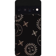 Coque Google Pixel 6 Pro - Silicone rigide noir Suns and Moons